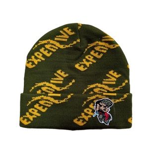 EXPENZIVE FULL KNIT BEANIES GRN/YLW